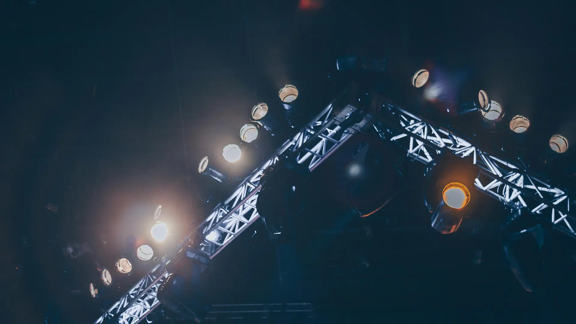 Luxury stage with golden lighting